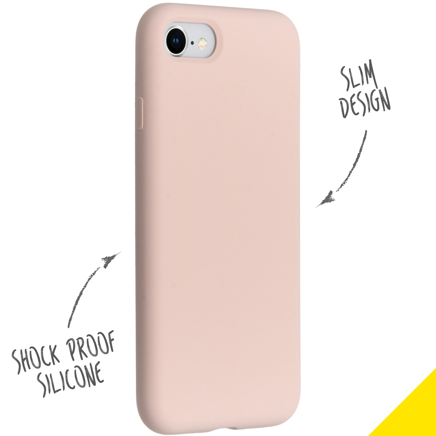 Accezz Liquid Silicone Backcover Apple iPhone SE (2022 / 2020) / 8 / 7 - Roze - Afbeelding 2