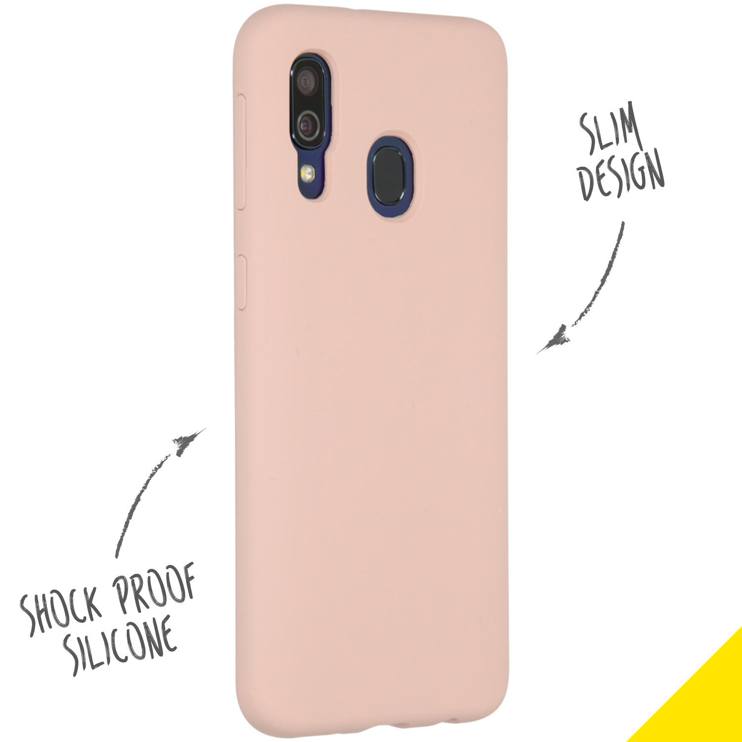 Accezz Liquid Silicone Backcover Samsung Galaxy A40 - Roze - Afbeelding 2