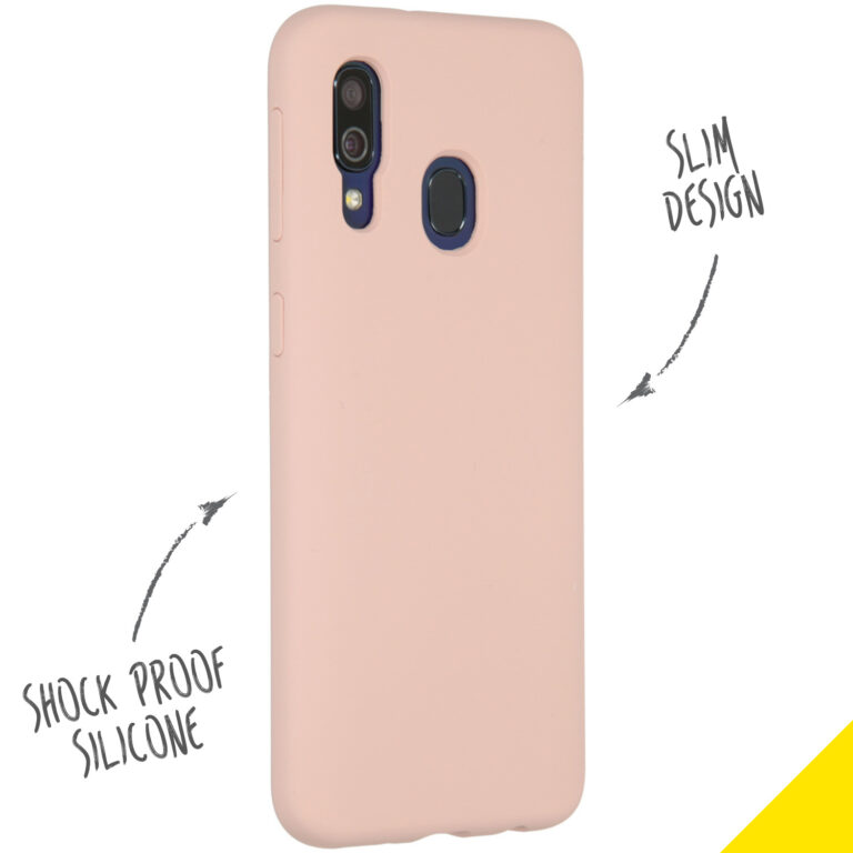 Accezz Liquid Silicone Backcover Samsung Galaxy A40 - Roze - Afbeelding 2