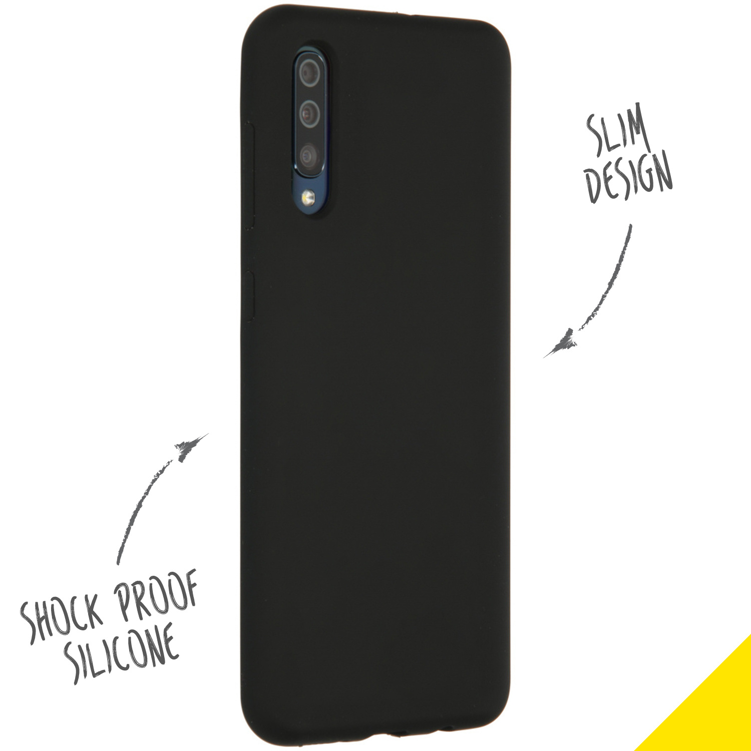 Accezz Liquid Silicone Backcover Samsung Galaxy A50 / A30s - Zwart - Afbeelding 2