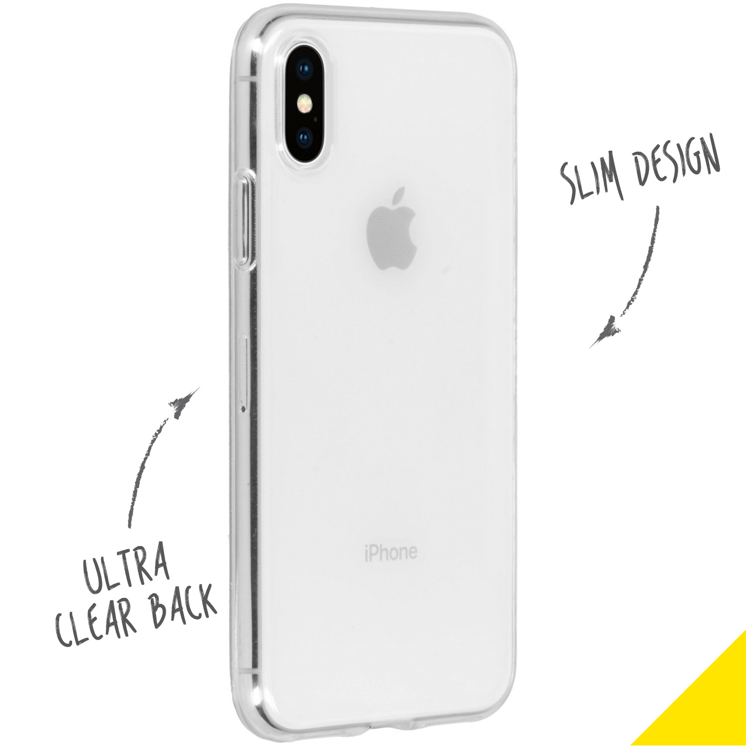 Accezz Clear Backcover Apple iPhone X / Xs - Transparant - Afbeelding 2