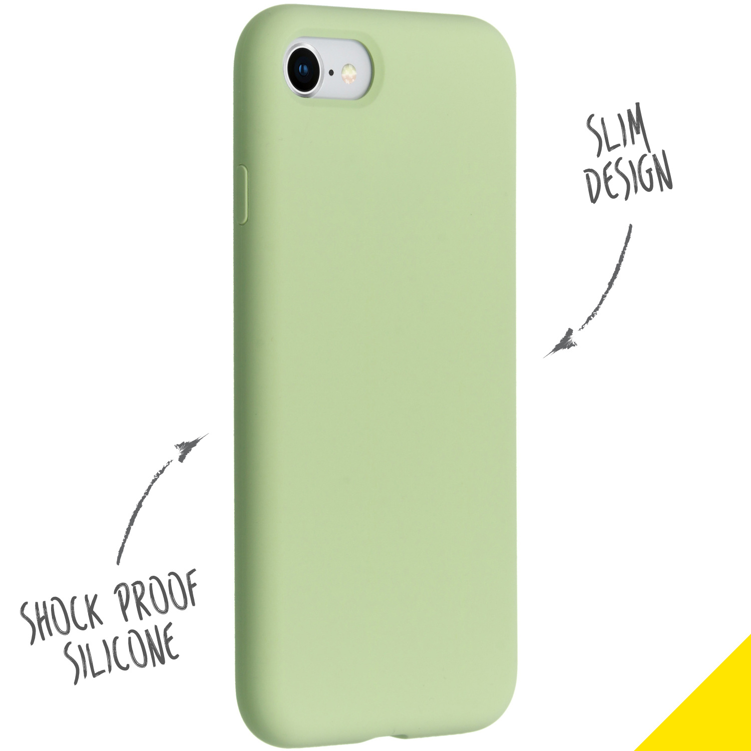 Accezz Liquid Silicone Backcover Apple iPhone SE (2022 / 2020) / 8 / 7 - Groen - Afbeelding 2