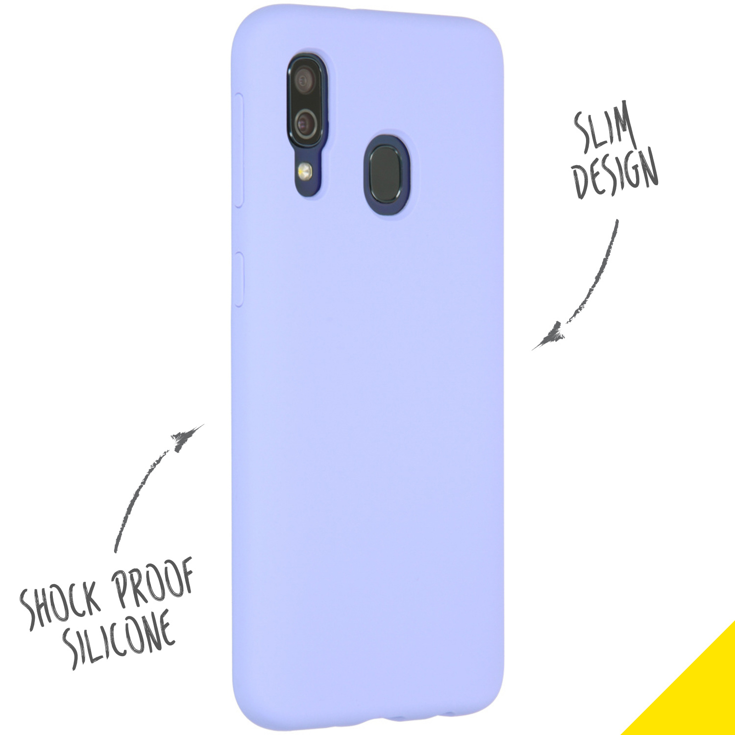 Accezz Liquid Silicone Backcover Samsung Galaxy A40 - Paars - Afbeelding 2