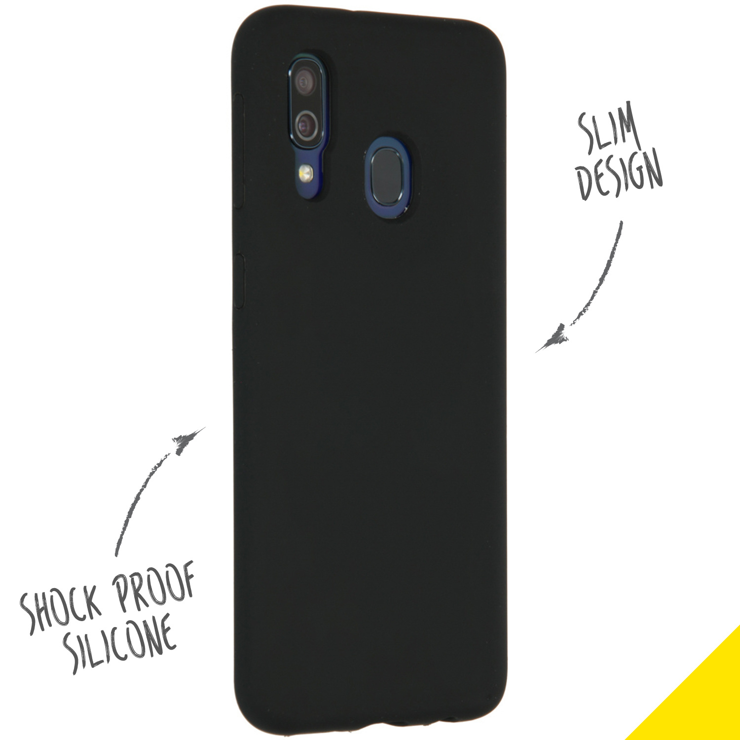 Accezz Liquid Silicone Backcover Samsung Galaxy A40 - Zwart - Afbeelding 2