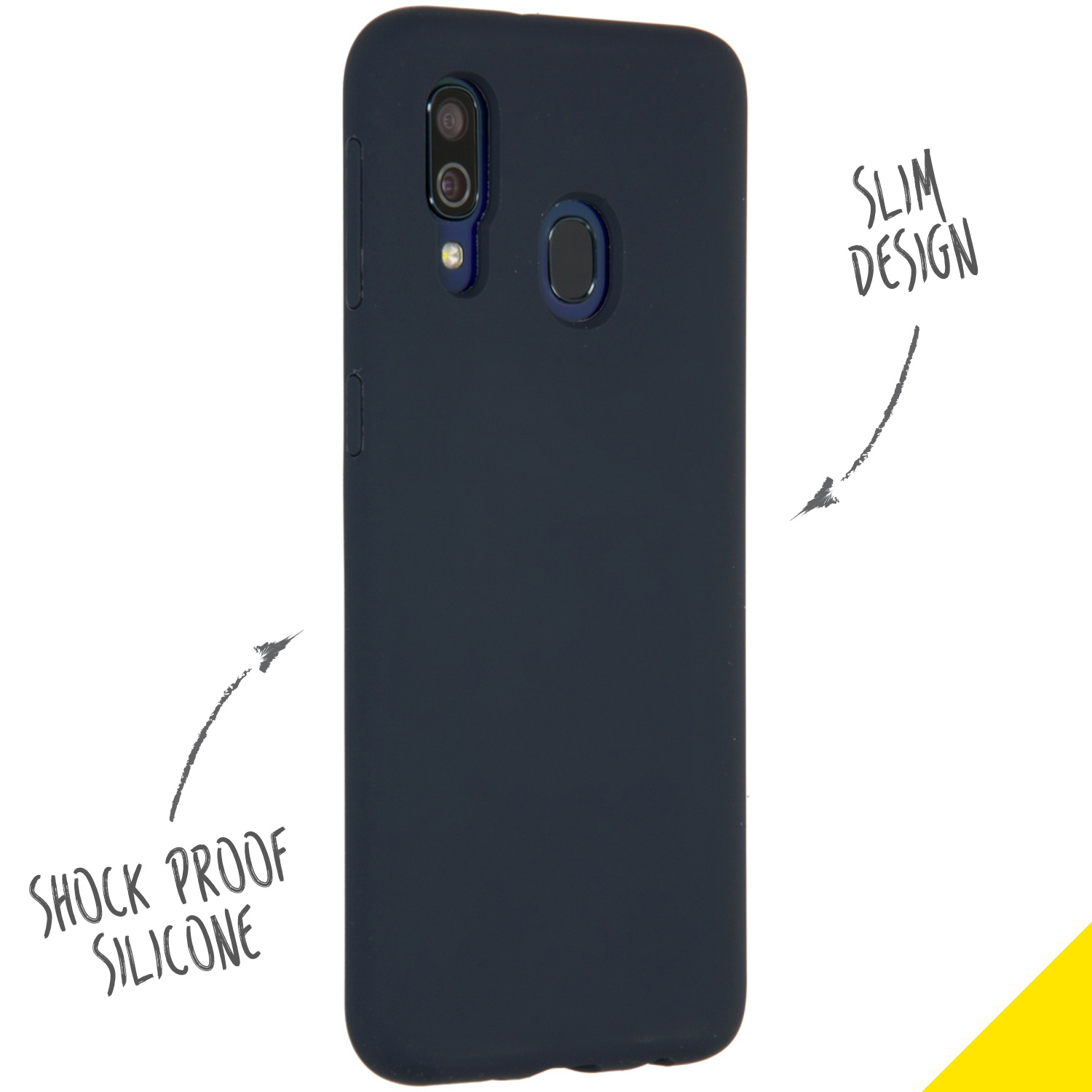 Accezz Liquid Silicone Backcover Samsung Galaxy A40 - Donkerblauw - Afbeelding 2