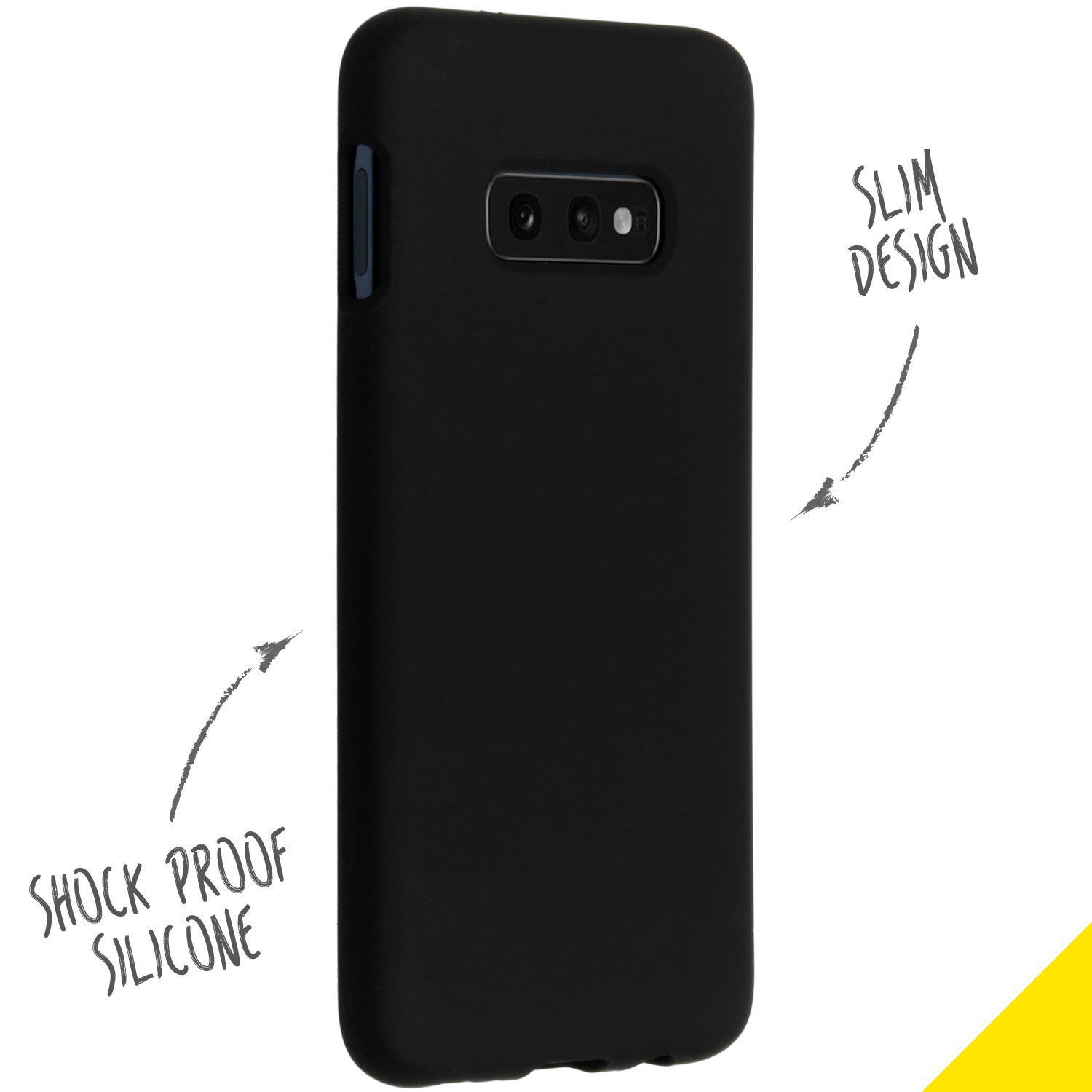 Accezz Liquid Silicone Backcover Samsung Galaxy S10e - Zwart - Afbeelding 2