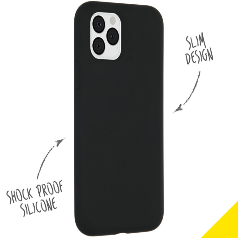 Accezz Liquid Silicone Backcover Apple iPhone 11 Pro - Zwart - Afbeelding 2