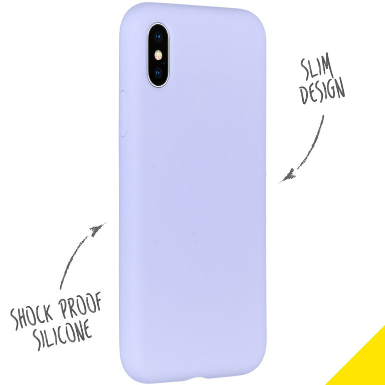 Accezz Liquid Silicone Backcover Apple iPhone Xs / X - Paars - Afbeelding 2