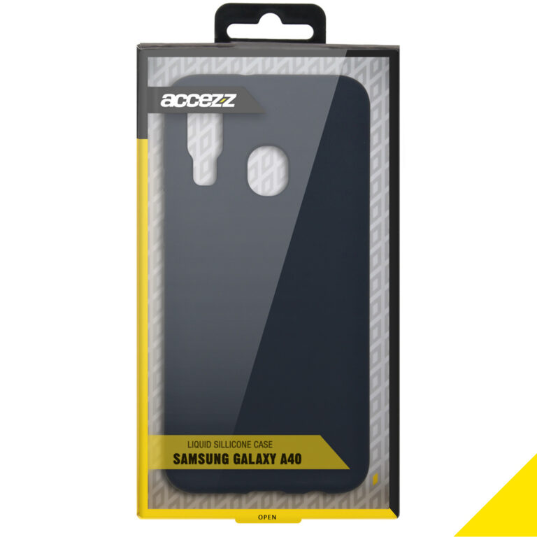 Accezz Liquid Silicone Backcover Samsung Galaxy A40 - Zwart - Afbeelding 4