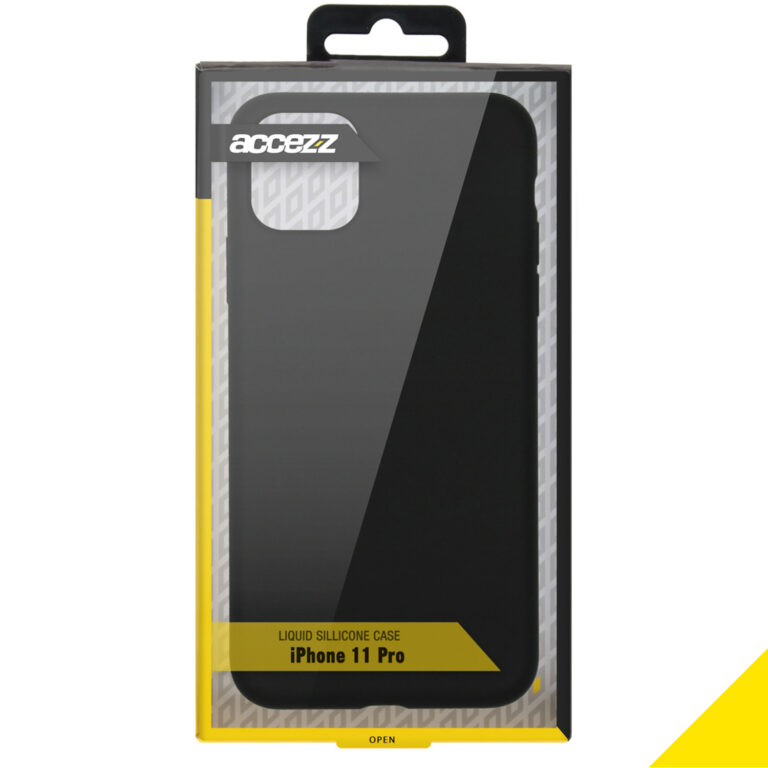 Accezz Liquid Silicone Backcover Apple iPhone 11 Pro - Zwart - Afbeelding 4