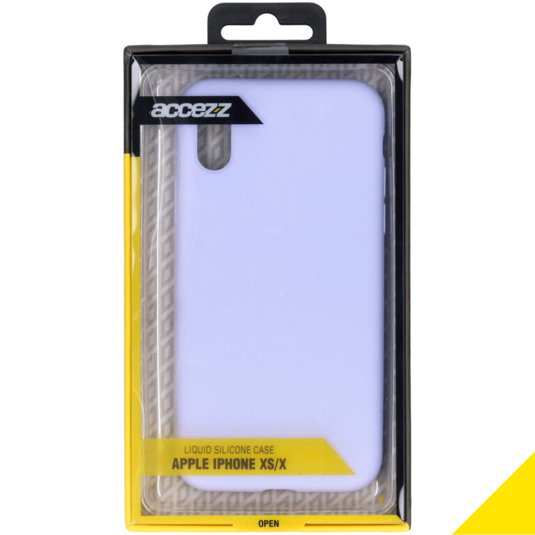 Accezz Liquid Silicone Backcover Apple iPhone Xs / X - Paars - Afbeelding 4