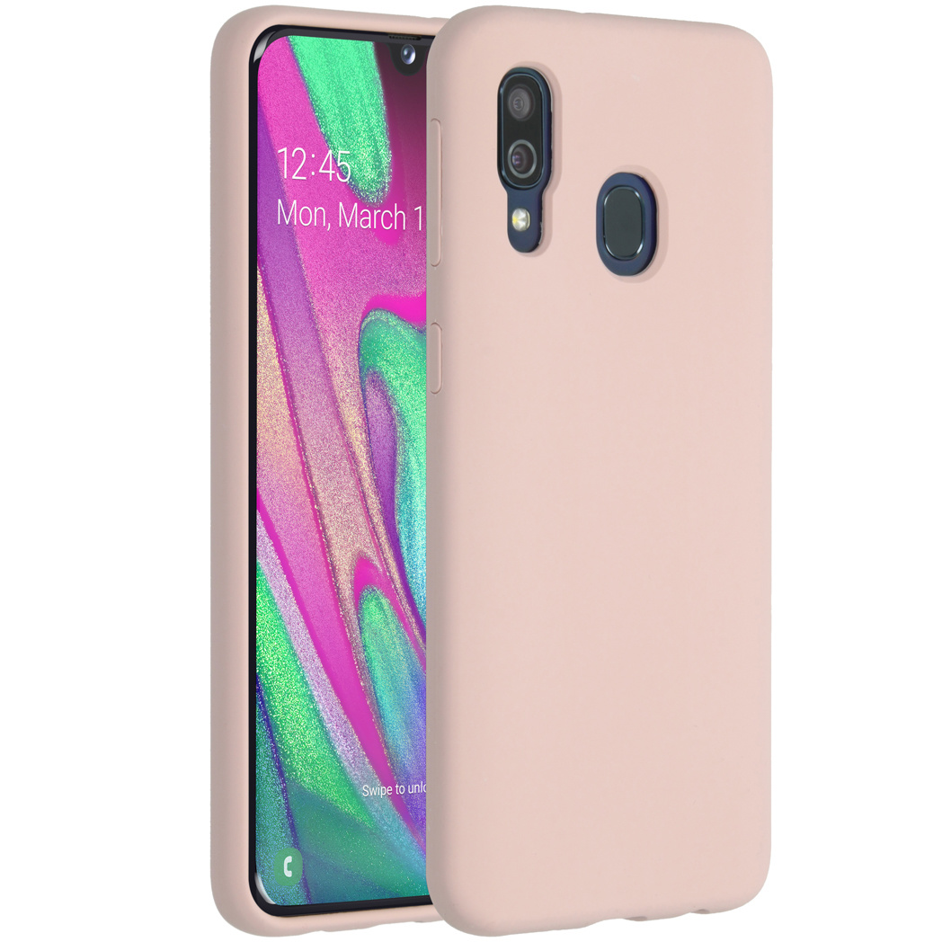 Accezz Liquid Silicone Backcover Samsung Galaxy A40 – Roze