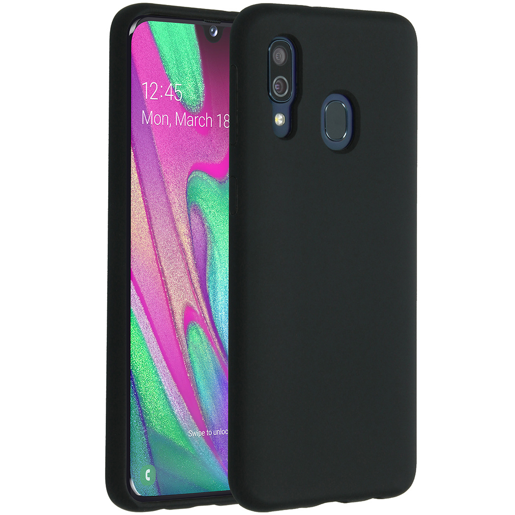 Accezz Liquid Silicone Backcover Samsung Galaxy A40 – Zwart