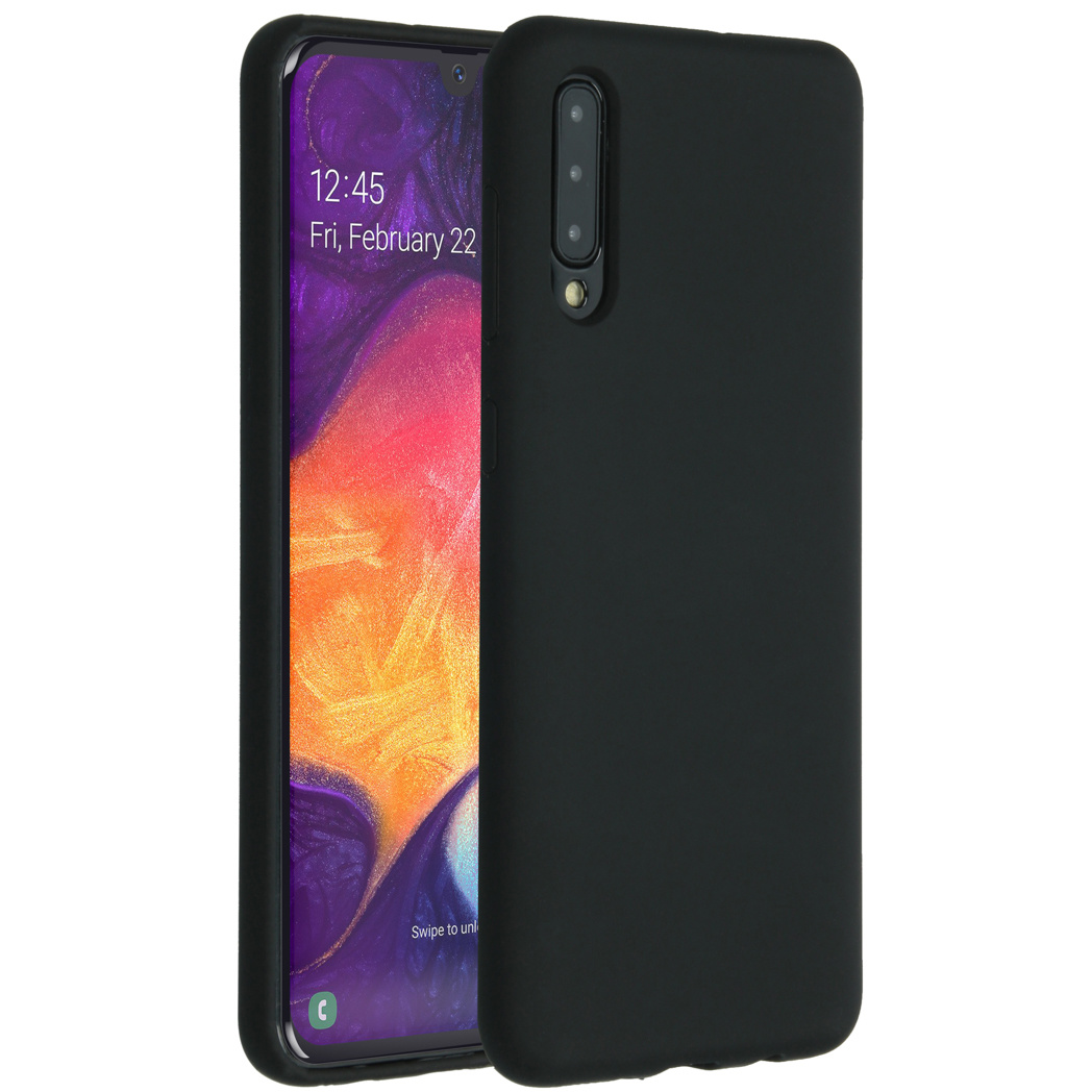 Accezz Liquid Silicone Backcover Samsung Galaxy A50 / A30s – Zwart