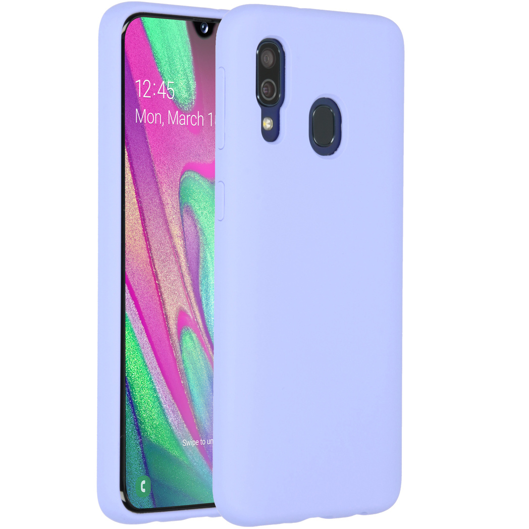 Accezz Liquid Silicone Backcover Samsung Galaxy A40 – Paars
