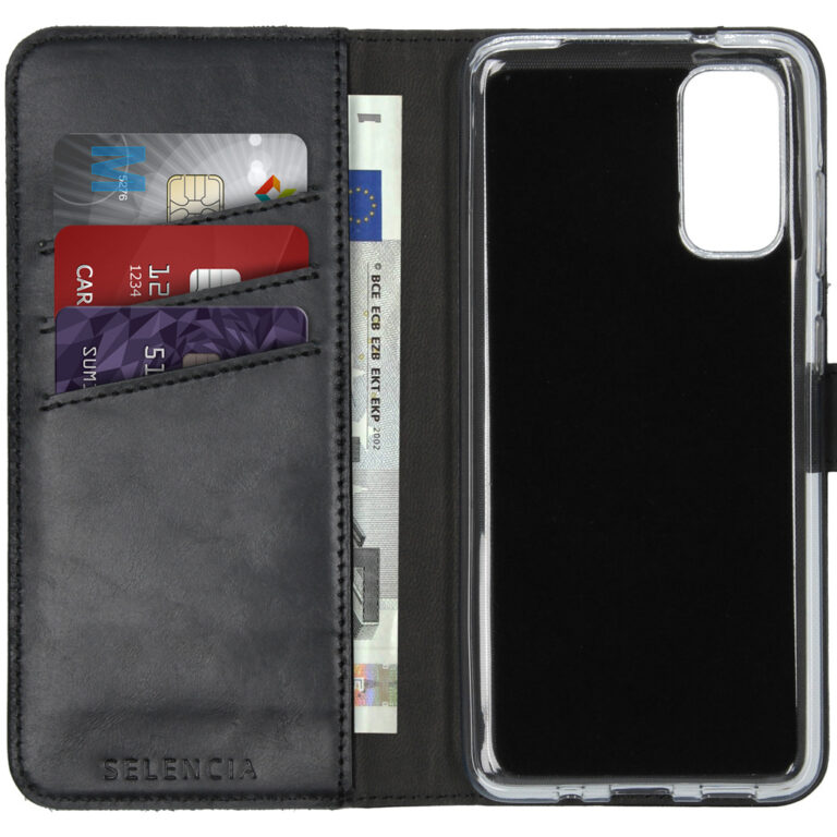 Selencia Echt Lederen Bookcase Samsung Galaxy S20 - Zwart - Afbeelding 3