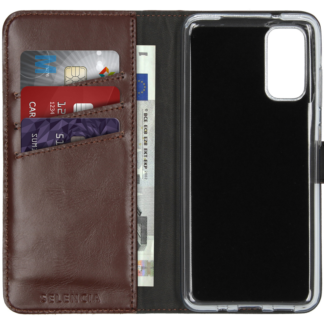 Selencia Echt Leren Bookcase Samsung Galaxy S20 - Bruin - Afbeelding 3