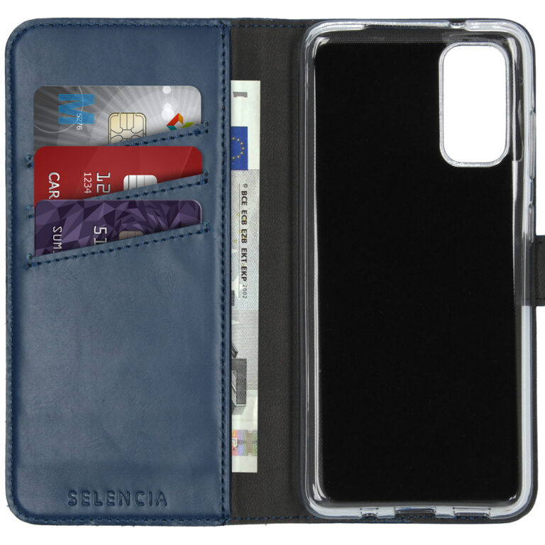 Selencia Echt Lederen Bookcase Samsung Galaxy S20 - Blauw - Afbeelding 3
