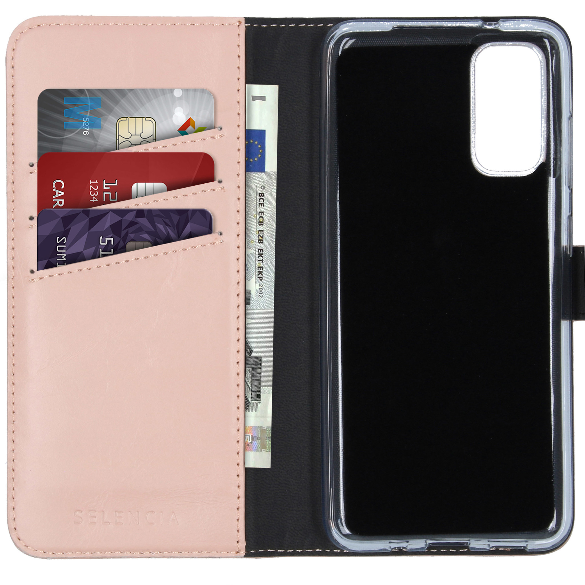 Selencia Echt Leren Bookcase Samsung Galaxy S20 - Dusty Pink - Afbeelding 3
