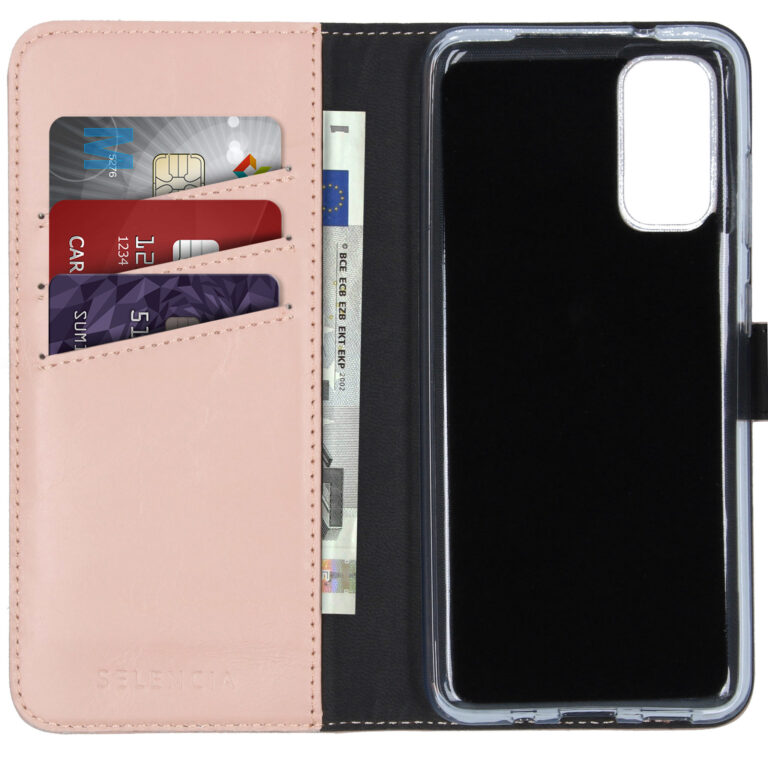 Selencia Echt Lederen Bookcase Samsung Galaxy S20 - Roze - Afbeelding 3