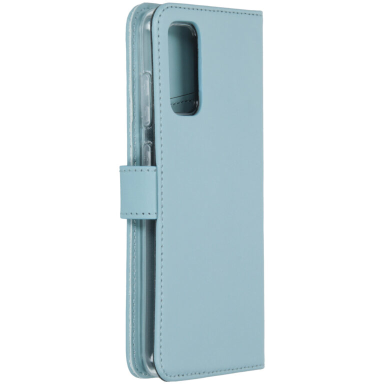 Selencia Echt Lederen Bookcase Samsung Galaxy S20 - Lichtblauw - Afbeelding 2