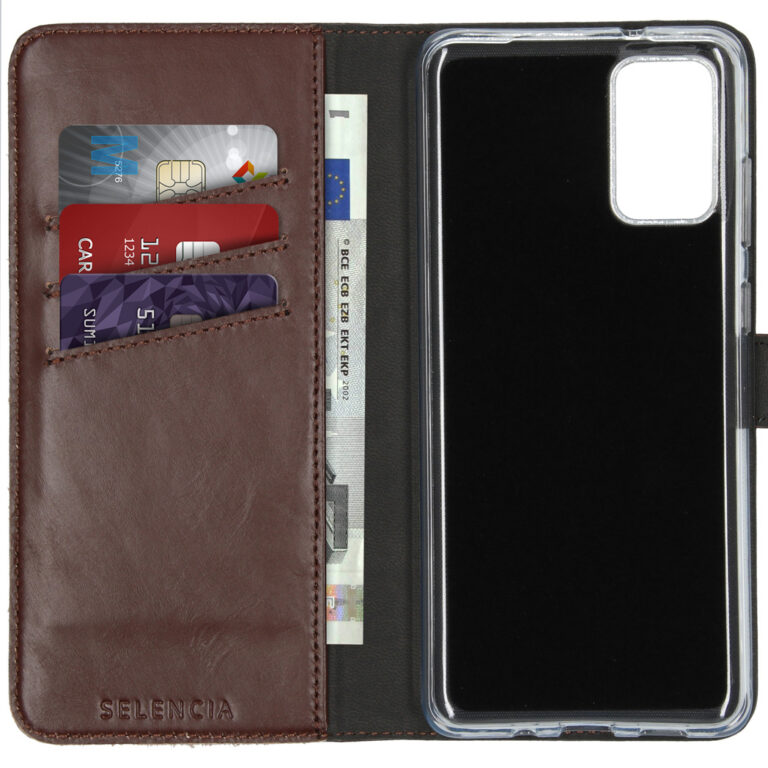 Selencia Echt Lederen Bookcase Samsung Galaxy S20 Plus - Bruin - Afbeelding 3