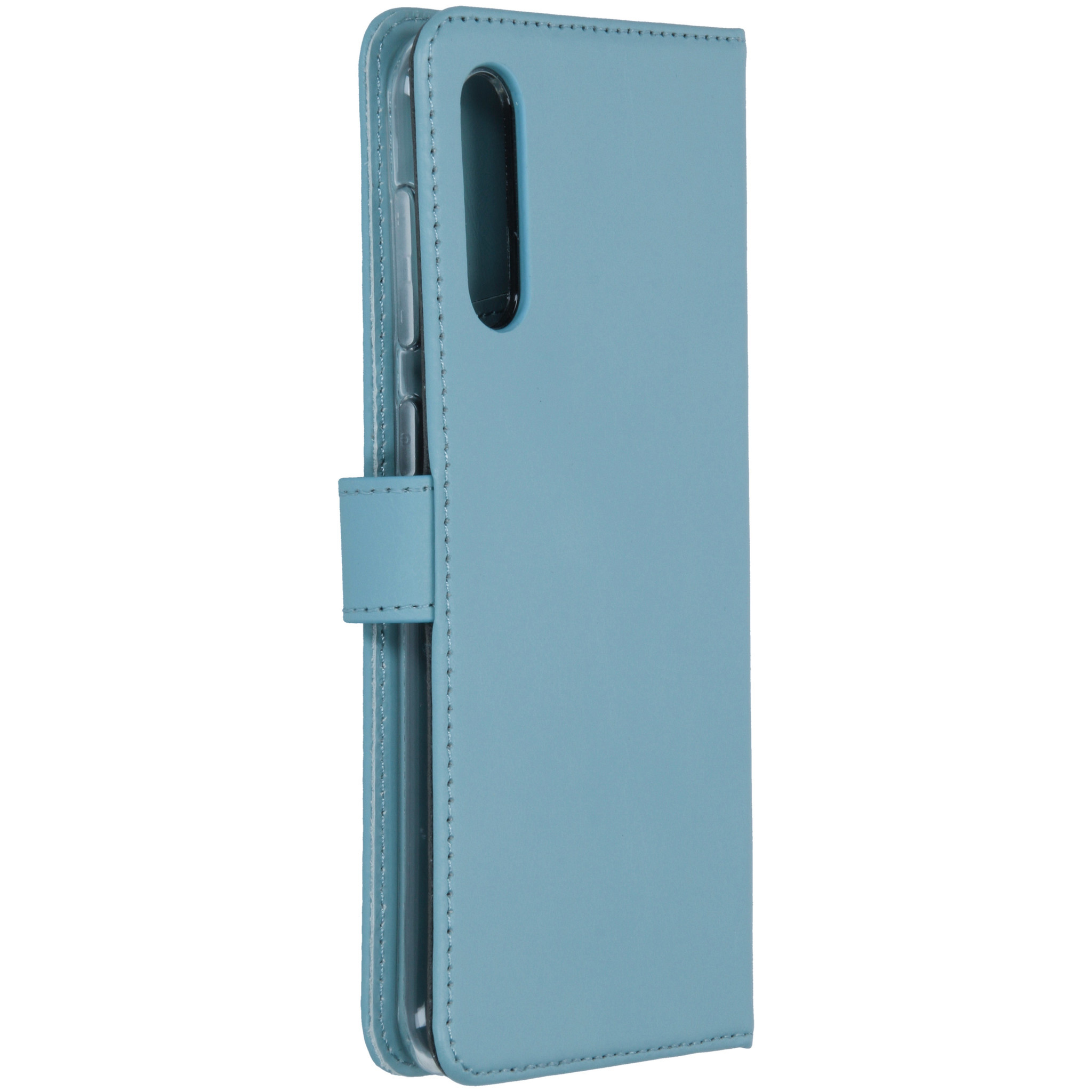 Selencia Echt Leren Bookcase Samsung Galaxy A50 / A30s - Air Blue - Afbeelding 2
