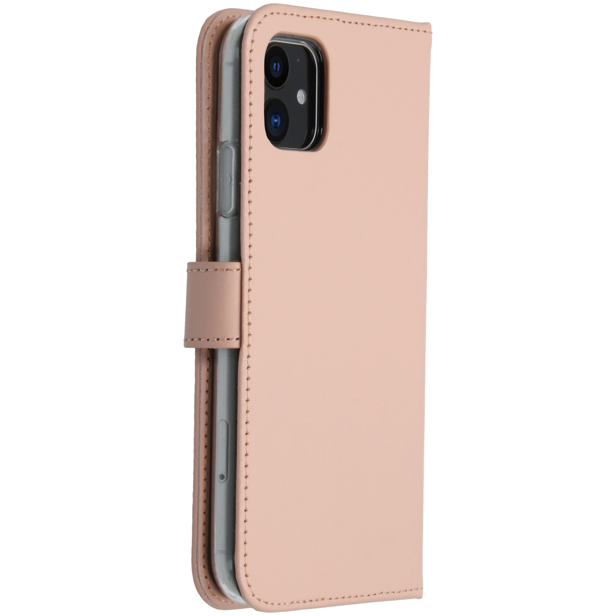 Selencia Echt Leren Bookcase Apple iPhone 11 - Dusty Pink - Afbeelding 3