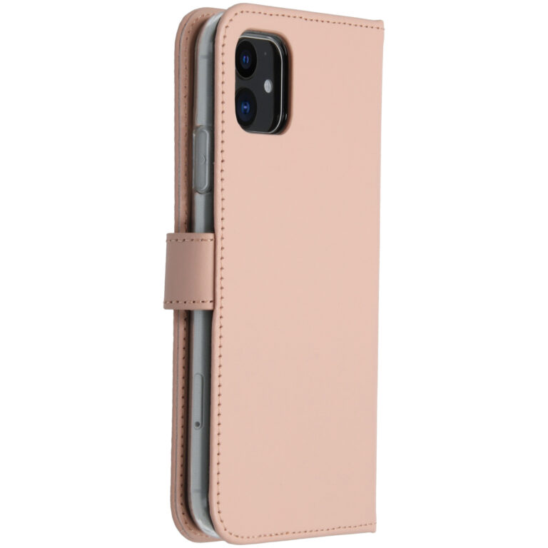Selencia Echt Lederen Bookcase Apple iPhone 11 - Roze - Afbeelding 3