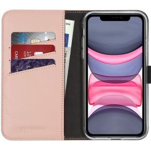 Selencia Echt Leren Bookcase Apple iPhone 11 - Dusty Pink