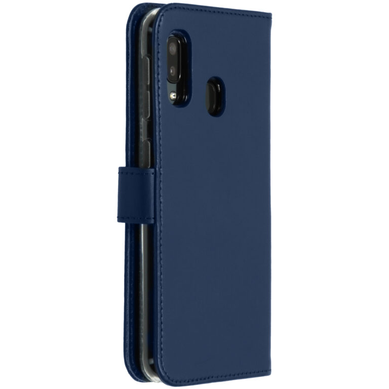 Selencia Echt Lederen Bookcase Samsung Galaxy A20e - Blauw - Afbeelding 3