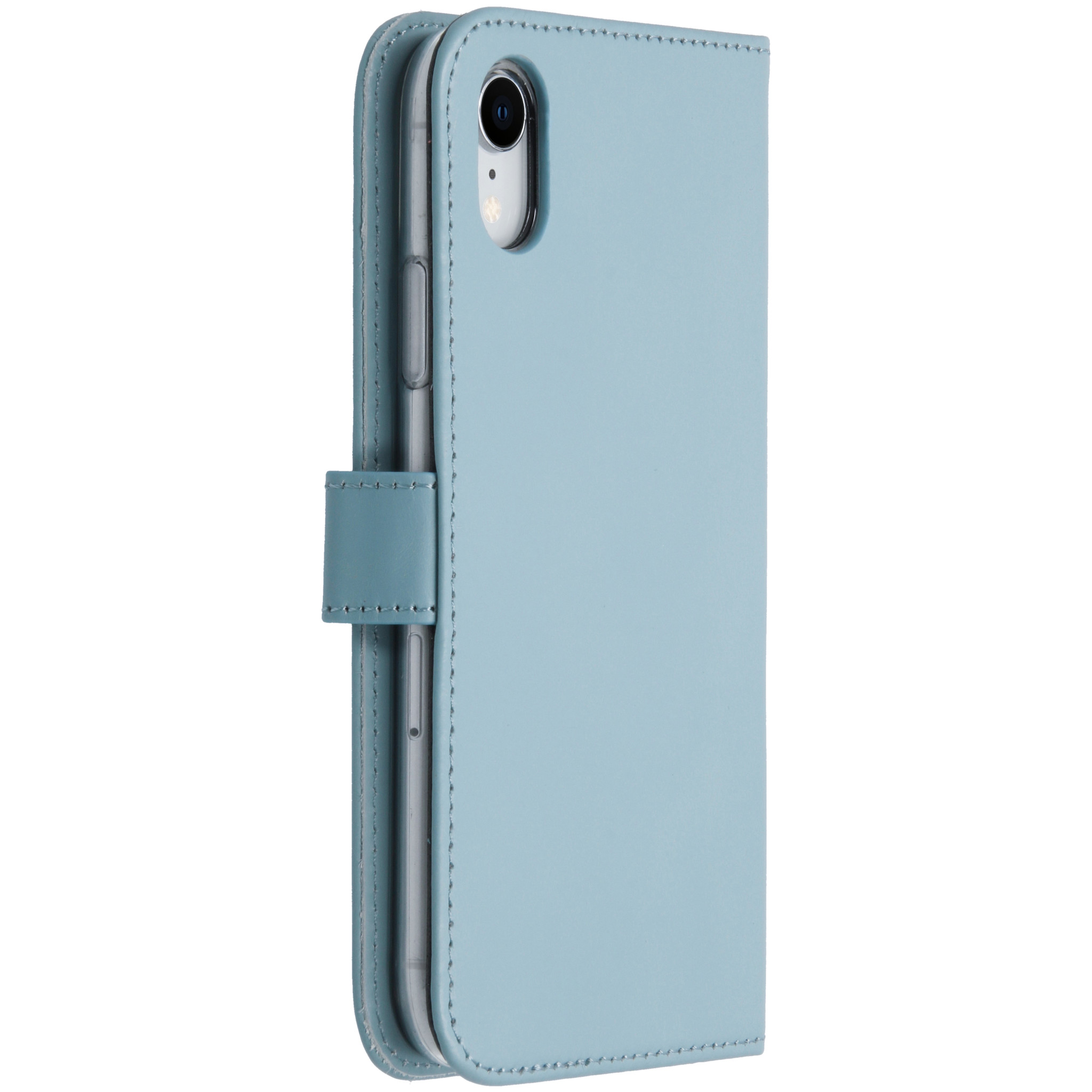 Selencia Echt Leren Bookcase Apple iPhone Xr - Air Blue - Afbeelding 3