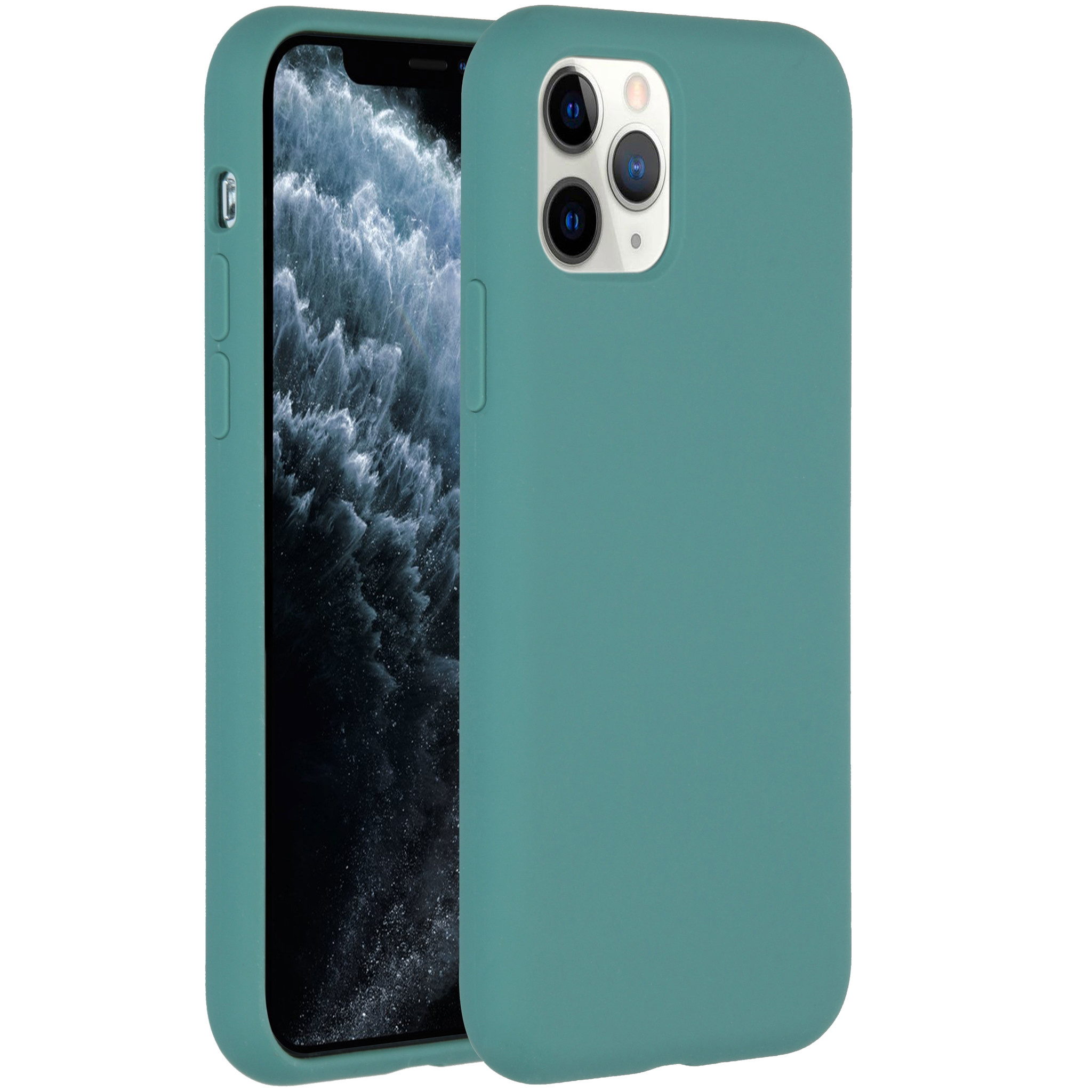 Accezz Liquid Silicone Backcover Apple iPhone 11 Pro – Donkergroen