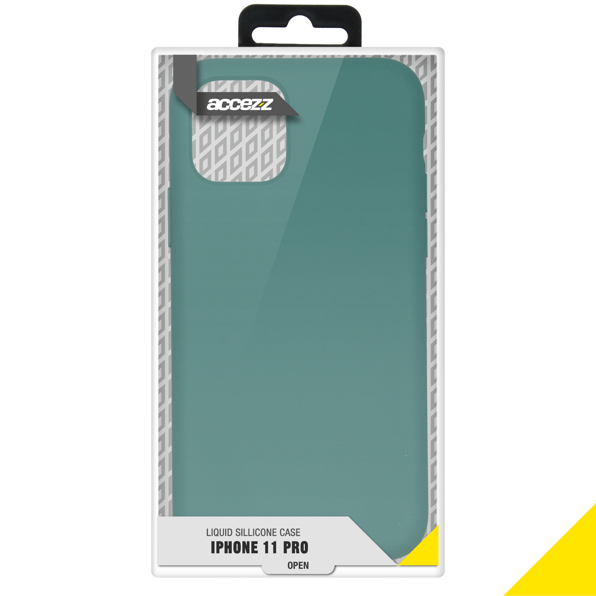 Accezz Liquid Silicone Backcover Apple iPhone 11 Pro - Donkergroen - Afbeelding 4