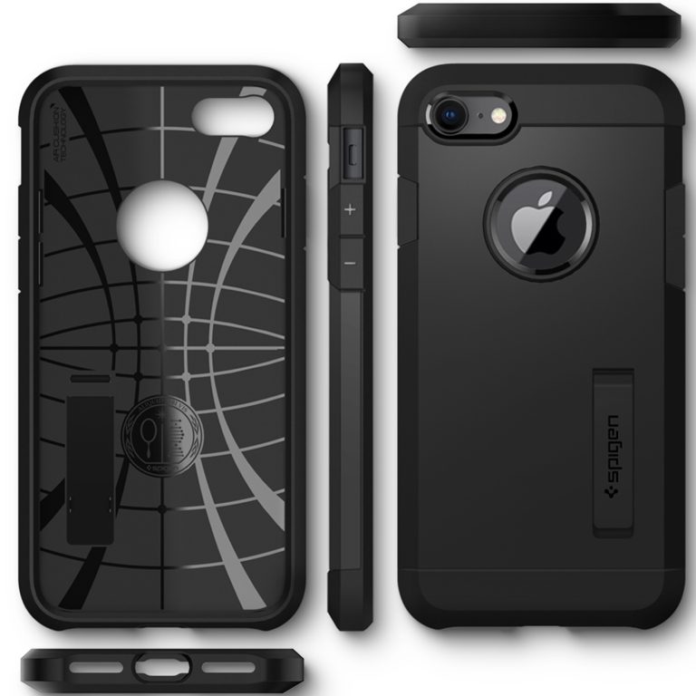 Spigen Tough Armor Backcover Apple iPhone SE (2022 / 2020) - Zwart - Afbeelding 7
