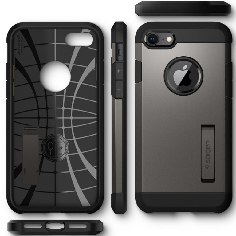 Spigen Tough Armor Backcover Apple iPhone SE (2022 / 2020) - Gunmetal - Afbeelding 6