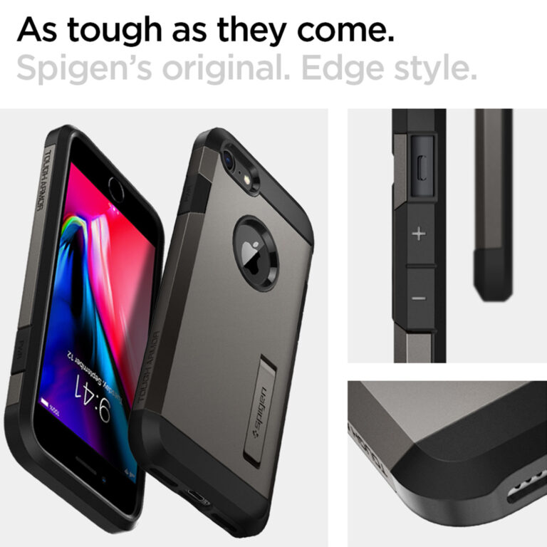 Spigen Tough Armor Backcover Apple iPhone SE (2022 / 2020) - Gunmetal - Afbeelding 7