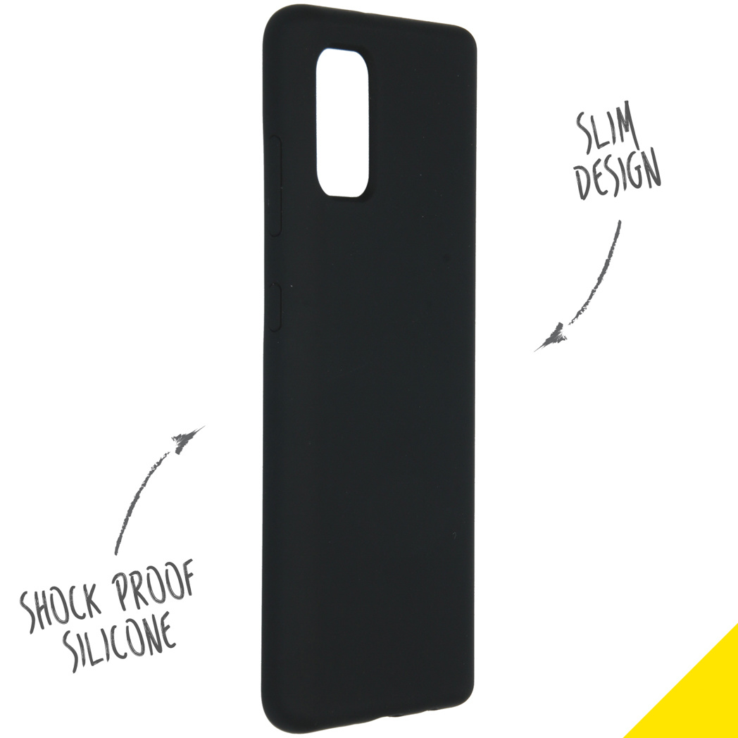 Accezz Liquid Silicone Backcover Samsung Galaxy A41 - Zwart - Afbeelding 2
