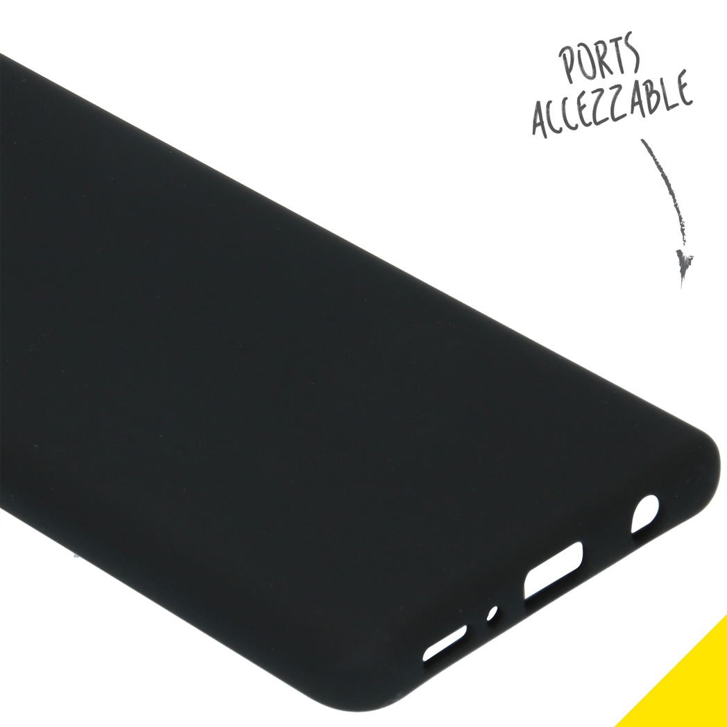 Accezz Liquid Silicone Backcover Samsung Galaxy A41 - Zwart - Afbeelding 3