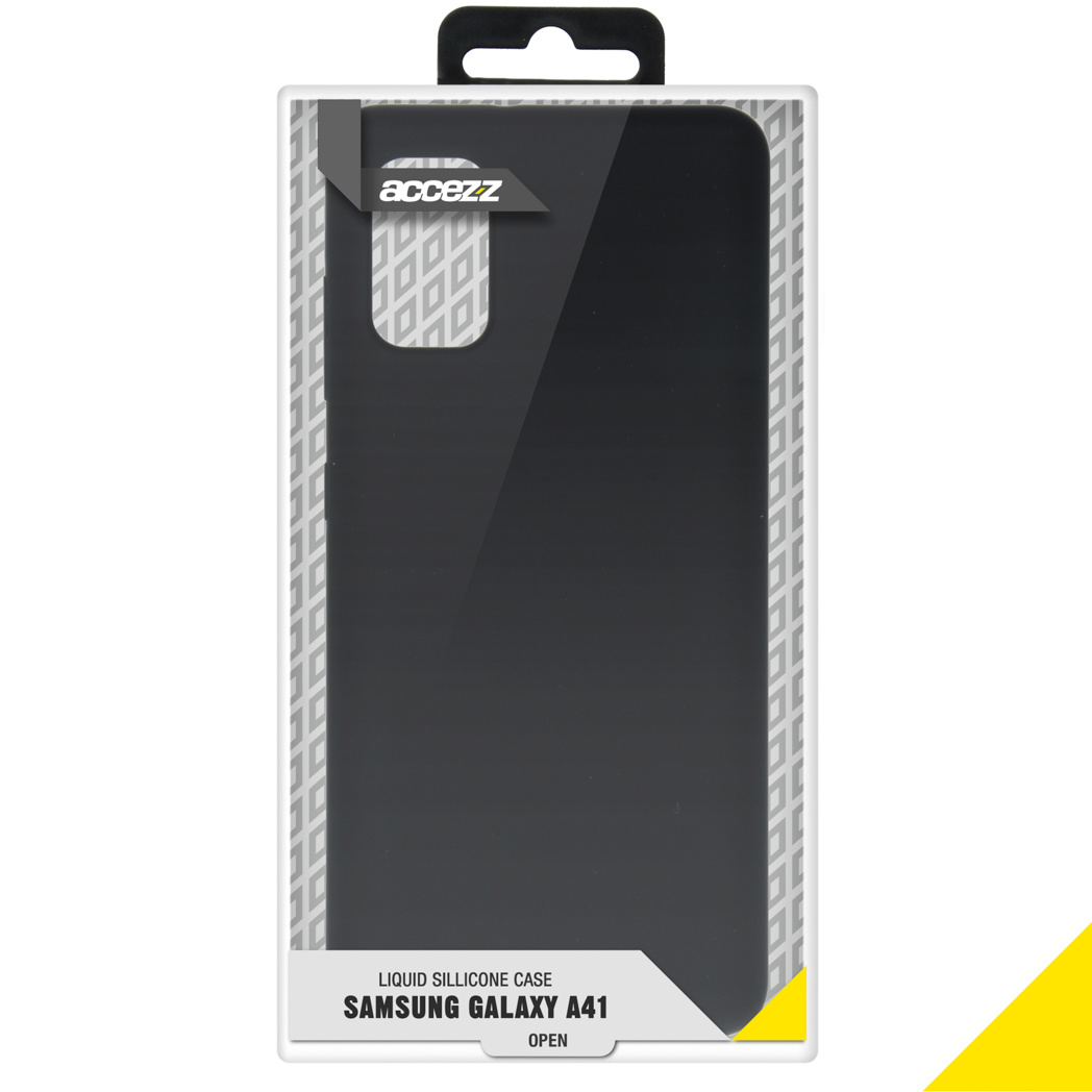 Accezz Liquid Silicone Backcover Samsung Galaxy A41 - Zwart - Afbeelding 4