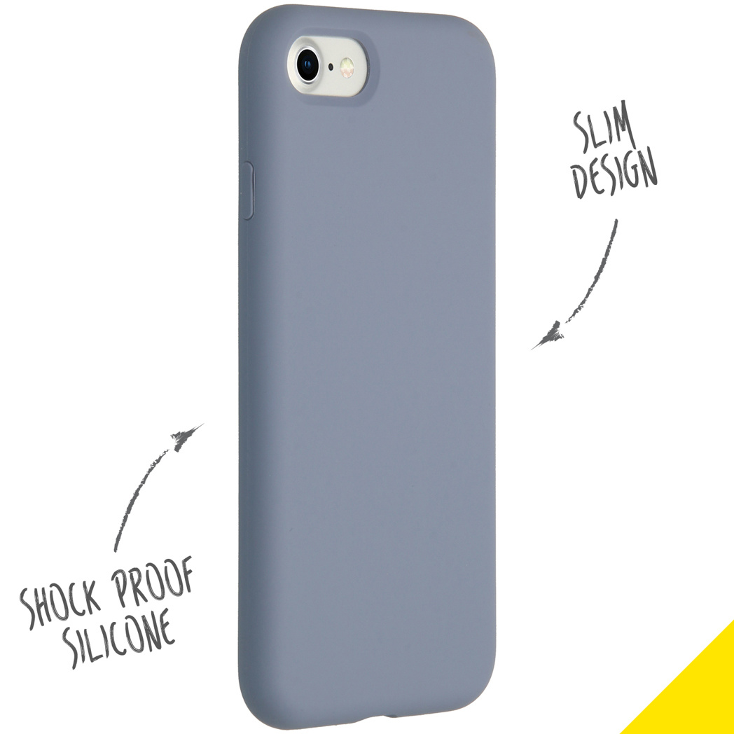 Accezz Liquid Silicone Backcover Apple iPhone SE (2022 / 2020) / 8 / 7 - Lavender Gray - Afbeelding 2