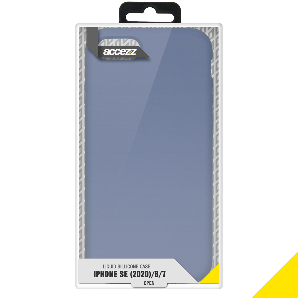 Accezz Liquid Silicone Backcover Apple iPhone SE (2022 / 2020) / 8 / 7 - Lavender Gray - Afbeelding 4