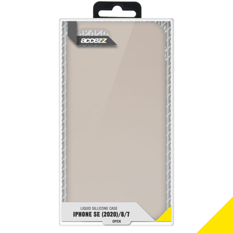 Accezz Liquid Silicone Backcover Apple iPhone SE (2022 / 2020) / 8 / 7 - Stone - Afbeelding 4