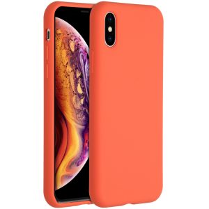 Accezz Liquid Silicone Backcover Apple iPhone X / Xs - Nectarine