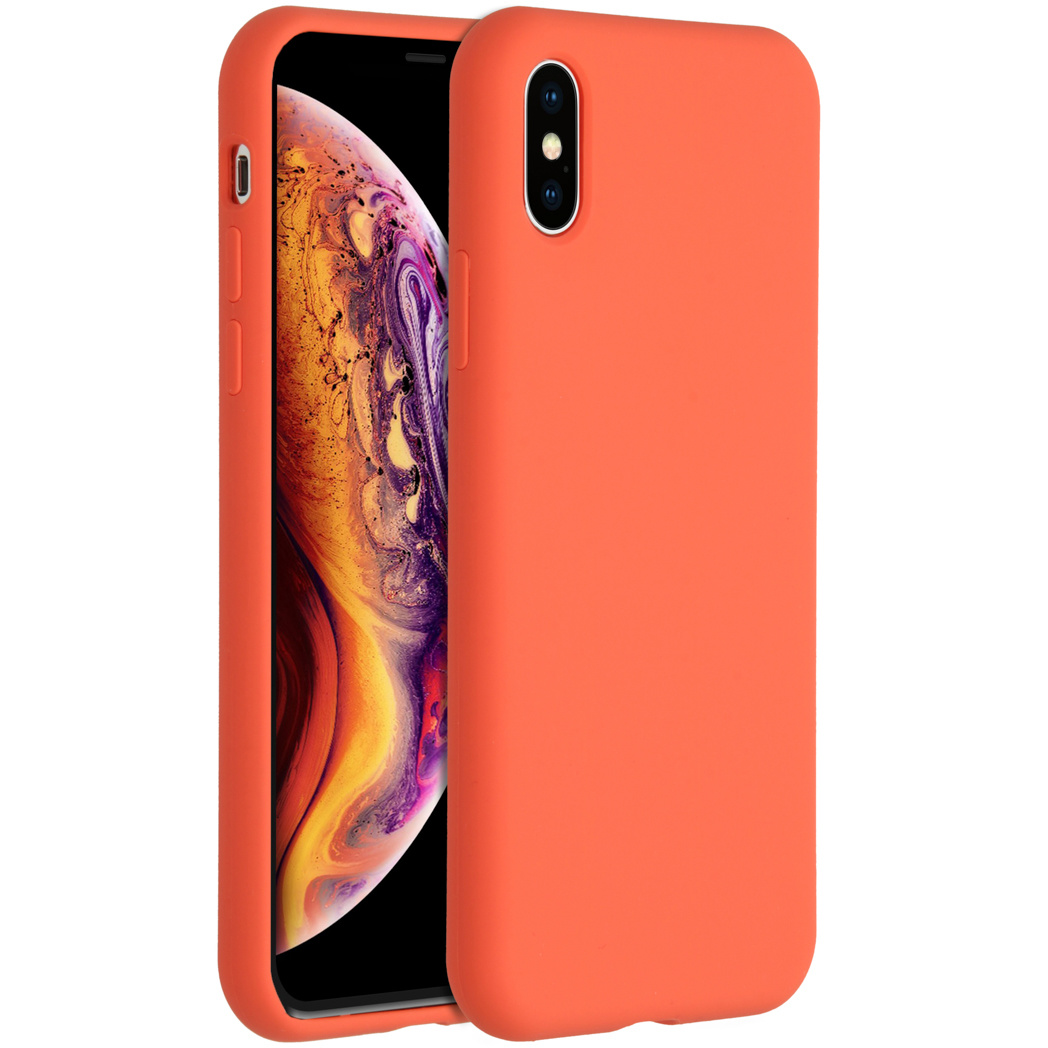 Accezz Liquid Silicone Backcover Apple iPhone Xs / X – Nectarine