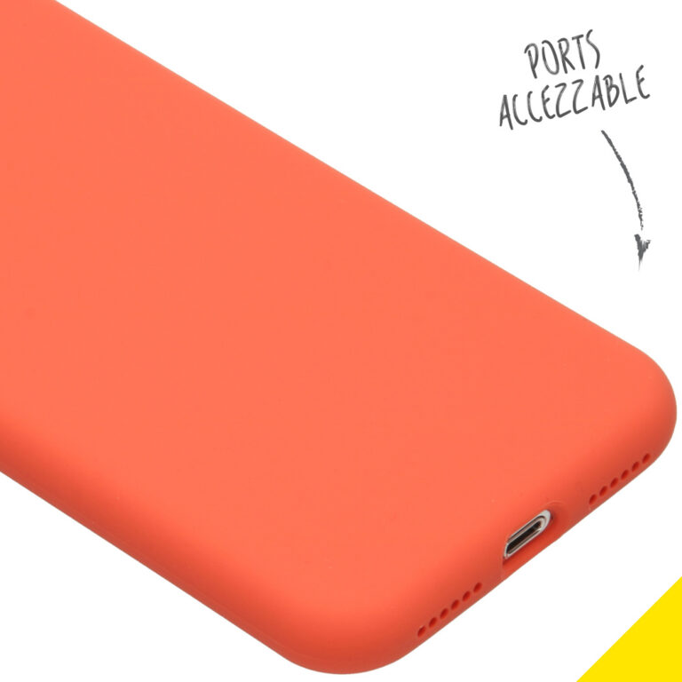 Accezz Liquid Silicone Backcover Apple iPhone Xs / X - Nectarine - Afbeelding 3