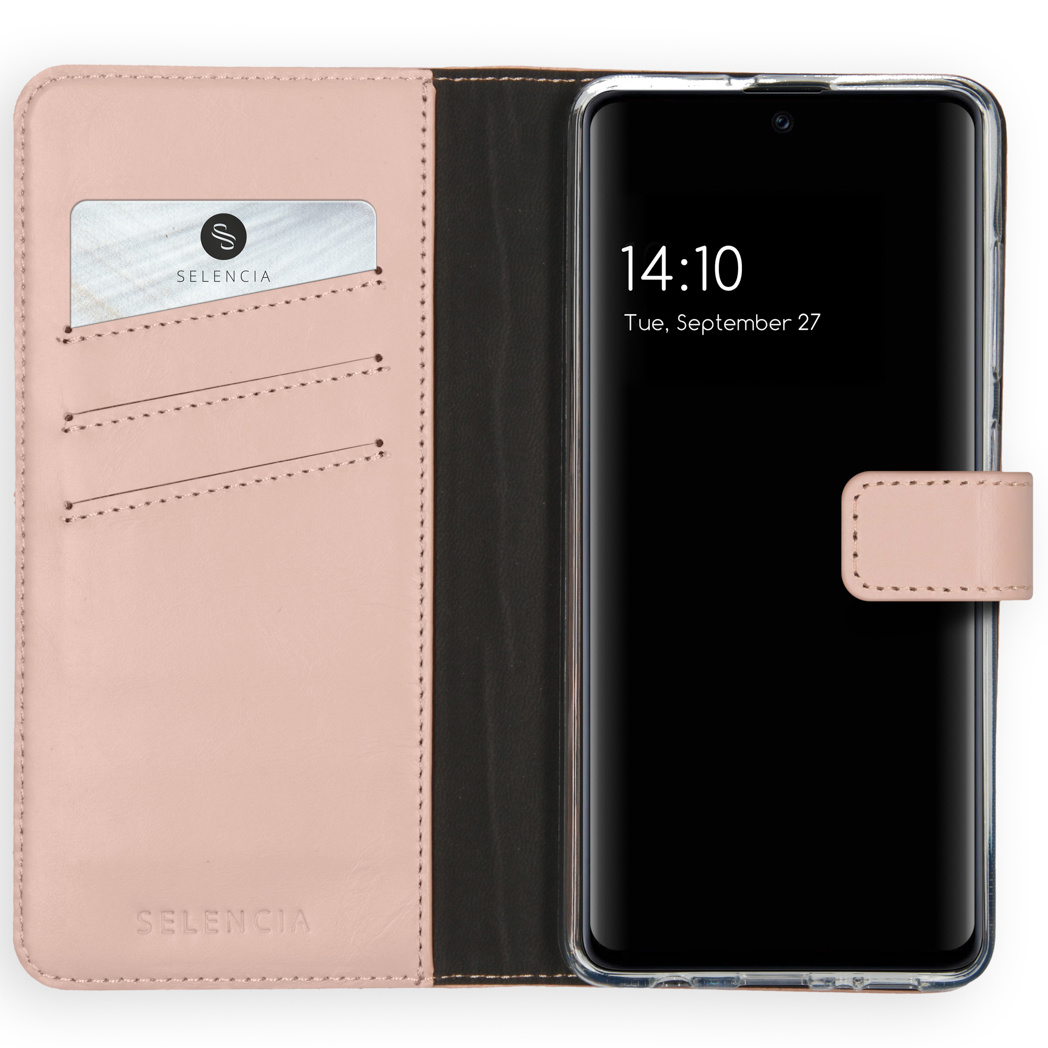 Selencia Echt Lederen Bookcase Samsung Galaxy A51 – Roze