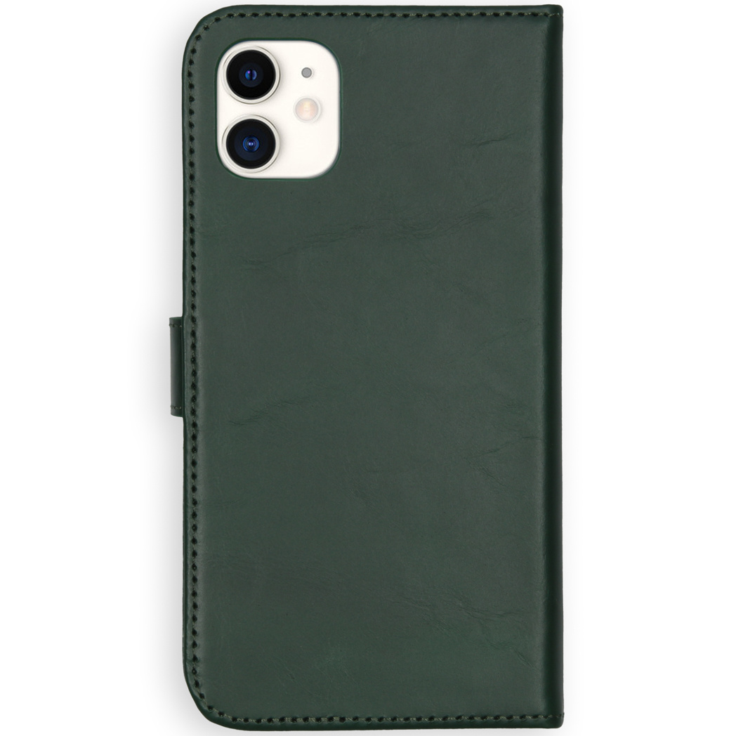 Selencia Echt Leren Bookcase Apple iPhone 11 - Groen - Afbeelding 3
