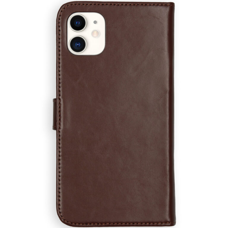 Selencia Echt Lederen Bookcase Apple iPhone 11 - Bruin - Afbeelding 3