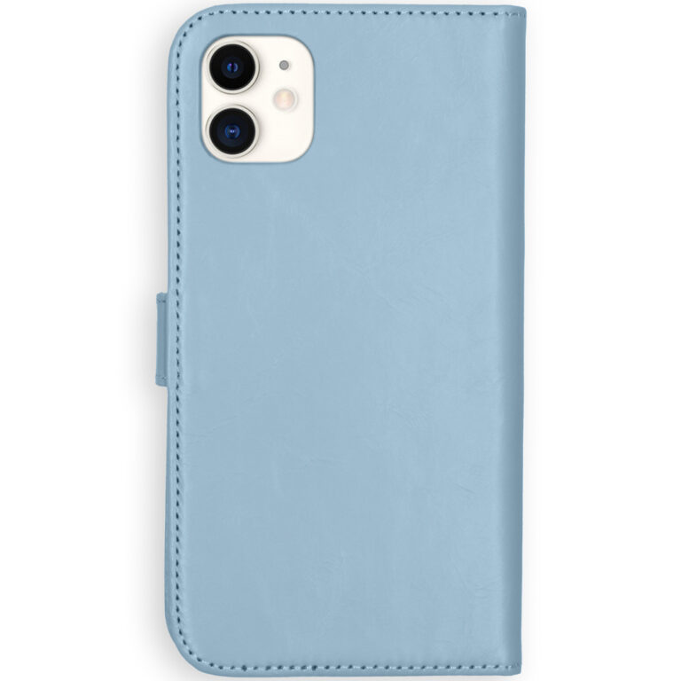 Selencia Echt Lederen Bookcase Apple iPhone 11 - Lichtblauw - Afbeelding 3